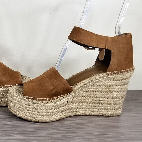 Marc Fisher LTD Alida Espadrille Platform Wedge, Brown Suede, Womens Size 9.5 M - Picture 6 of 11